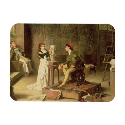 De jonge spaander (olie op doek) magneet (Horizontaal)