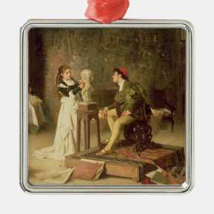 De jonge spaander (olie op doek) metalen ornament