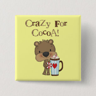 De jongen draagt Gek voor de Vakantie van de Cacao Vierkante Button 5,1 Cm