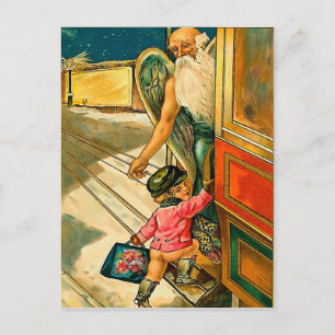 De jongen en de engel -  Briefkaart voor de feestd