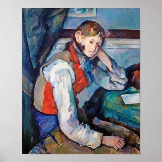 De jongen in de Rode Vest, Cezanne Poster (Voorkant)