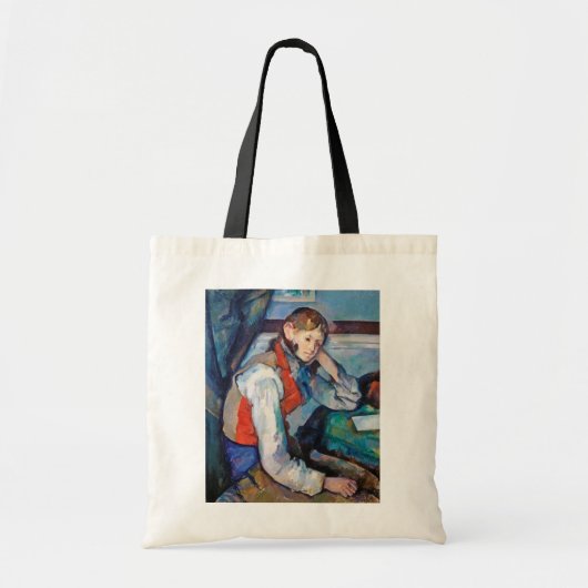 De jongen in de Rode Vest, Cezanne Tote Bag (Voorkant)
