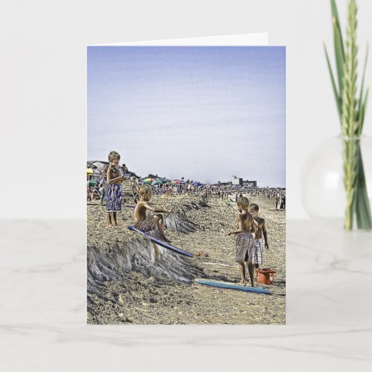 De jongens schuren het Surfen de Kaart van de (Voorkant)