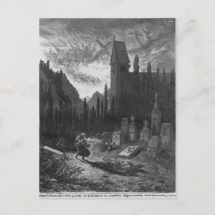 De jood van de zwerver op het kerkhof briefkaart