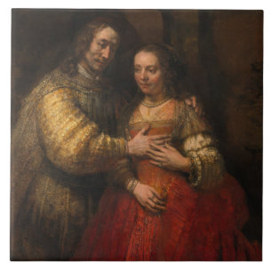De joodse bride (door Rembrandt) Tegeltje