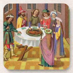 De joodse Passover, facsimile van een 15e-eeuwse m Bier Onderzetter