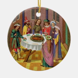 De joodse Passover, facsimile van een 15e-eeuwse m Keramisch Ornament