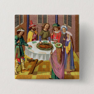De joodse Passover, facsimile van een 15e-eeuwse m Vierkante Button 5,1 Cm