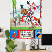 De Jousting Knight Poster (Thuiskantoor)