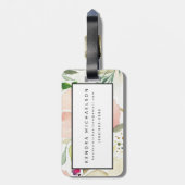 De Joy of White | Waterverf Floral Pattern Bagagelabel (Achterkant verticaal)