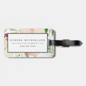 De Joy of White | Waterverf Floral Pattern Bagagelabel (Achterkant horizontaal)