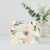 De Joy of White | Waterverf Floral Pattern Briefkaart (Staand voorkant)
