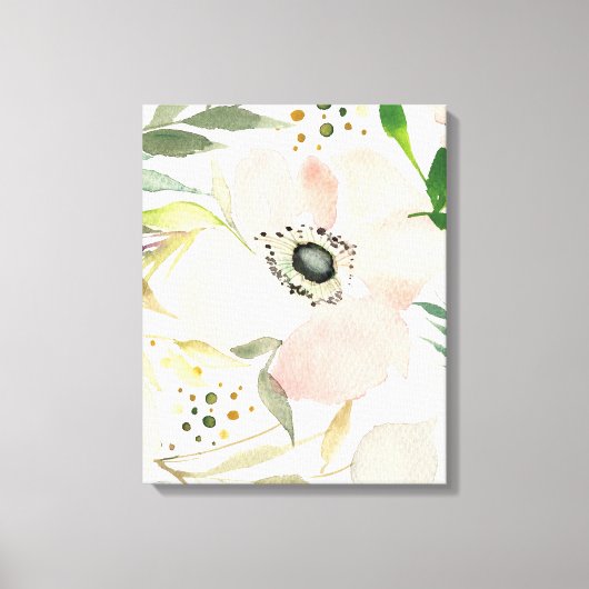 De Joy of White | Waterverf Floral Pattern Canvas Afdruk (Voorkant)