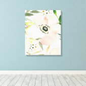 De Joy of White | Waterverf Floral Pattern Canvas Afdruk (Insitu (Houten vloer))