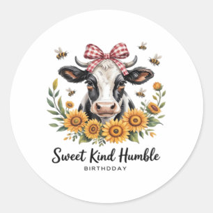 De Joyfull Strawberry Koe Koe liefde Classic T-Shi Ronde Sticker