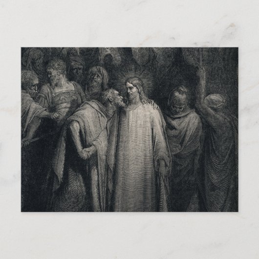 De Judas Kiss van Gustave Dore Briefkaart (Voorkant)