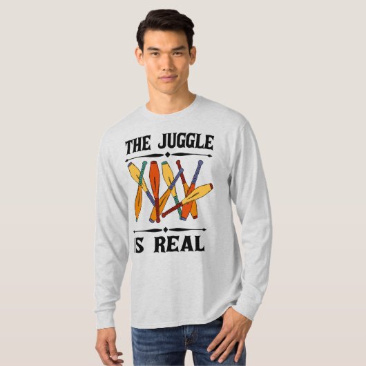 De Juggle is Echte Jugglers Grappig Graphic T-shirt (Voorkant volledig)