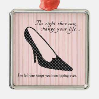 De juiste schoenen - Roze Metalen Ornament