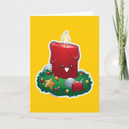 De Kaars van Kerstmis Feestdagen Kaart (Voorkant)