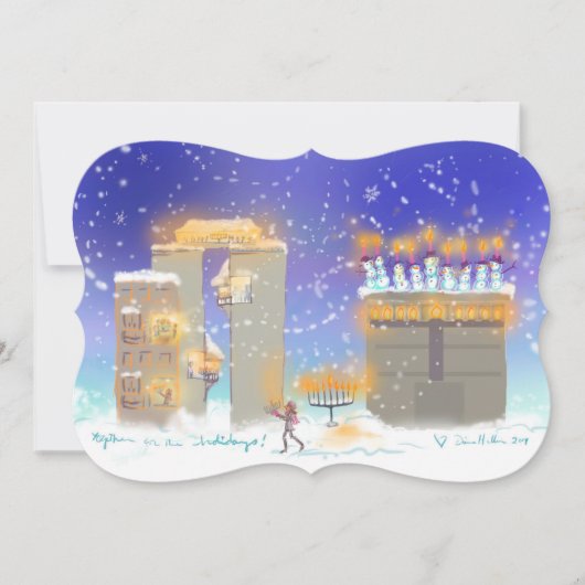 De KAART 2015 van de Chanoeka van Hanukkahville (Voorkant)