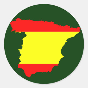 De kaart en de vlag van Spanje - sticker