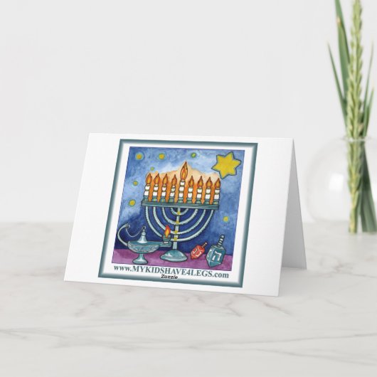 De Kaart Menorah Dreidel1 van de Chanoeka van (Achterkant)