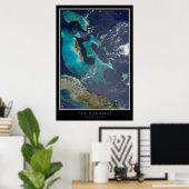 De kaart met het Poster Bahamas-satelliet (Thuiskantoor)