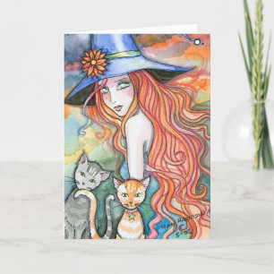 De Kaart Notecard van Halloween van de Kat van de