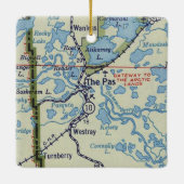 De kaart Pas Manitoba Keramisch Ornament (Achterkant)