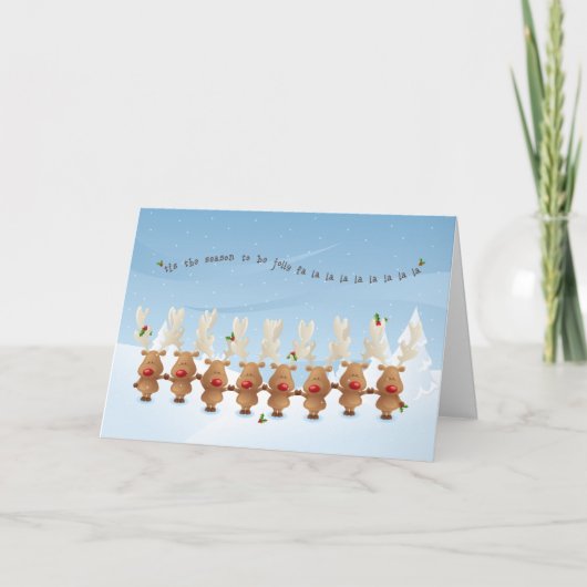 de Kaart Reindeer Kerstfeestdag (Voorkant)