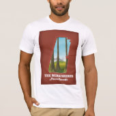 De kaart van Berkshires Massachusetts T-shirt (Voorkant)