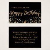 De Kaart van Birthday Greeting Elegant Black en Go (Voorkant /achterkant)