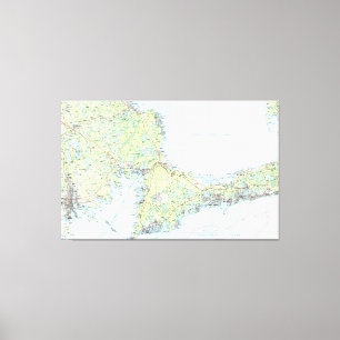 De Kaart van Cape Cod (1986) Canvas Afdruk