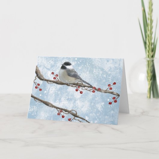De Kaart van Chickadee van de winter (Voorkant)