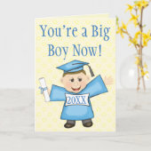 De Kaart van de Afstuderen van de Jongen van de (Gele Bloem)