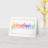 De Kaart van de Afstuderen van Felicidades (Gele Bloem)