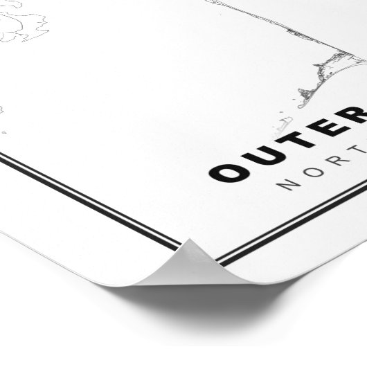 De kaart van de buitenbanken poster (Hoek)