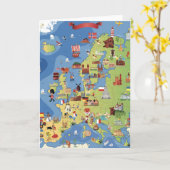 De Kaart van de cartoon van Europa (Gele Bloem)