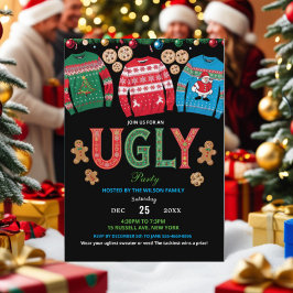 De Kaart van de Christmas Ugly Sweater Party. Lich