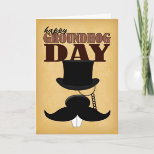 De Kaart van de Dag van Groundhog van de Snor van