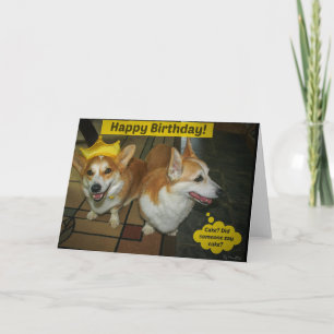De kaart van de de cakeverjaardag van Corgi