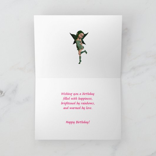 De kaart van de de feeënverjaardag van de bloem (Binnen)