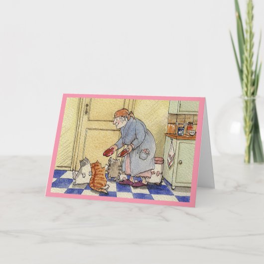 De kaart van de de kattenPensionering van de oma (Voorkant)