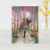 De Kaart van de Halloween Witch (Gele Bloem)