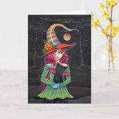 De Kaart van de Kat van de Heks van Halloween van (Gele Bloem)