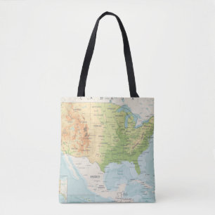 De Kaart van de Kleur van de Retro van de Wereld Tote Bag