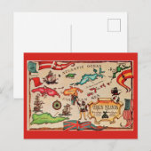 De kaart van de Maagdeneilanden ansichtkaart (Voorkant / Achterkant)