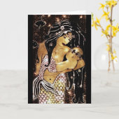 De Kaart van de Moederdag van de meermin en van (Gele Bloem)