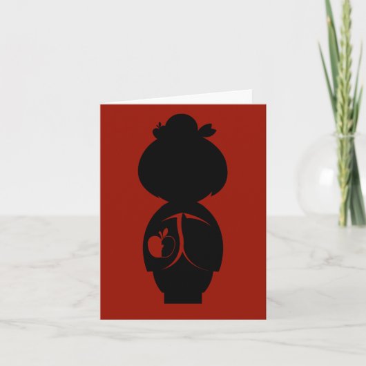 De Kaart van de Nota van het Silhouet van Kokeshi (Voorkant)