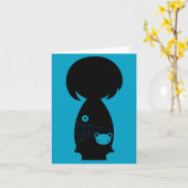 De Kaart van de Nota van het Silhouet van Kokeshi (Gele Bloem)